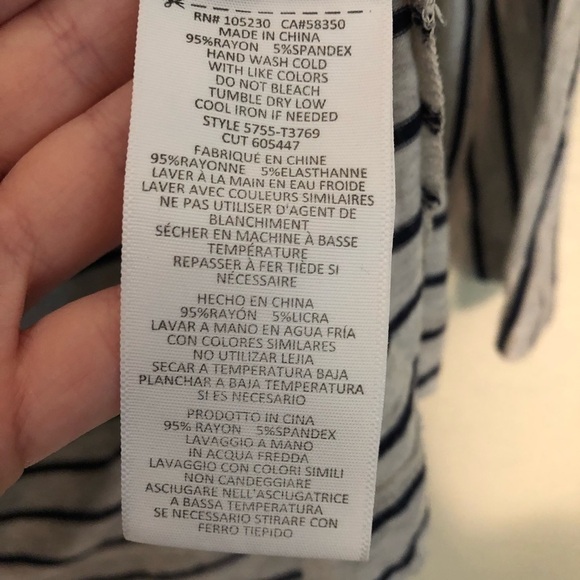 Joie Soft Dolman Sleeve Striped Long Sleeve Tee S - Picture 5 of 5